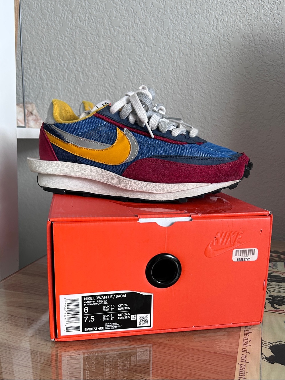 Nike • Sacai LD Waffle • Varsity Blue/ Del Sol •Men's Sz 6 Womens 7.5 BV0073-400